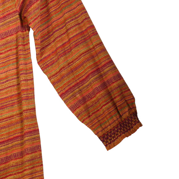 Lauren Ralph Lauren Knit Top Womens Size M Brown Smocked Button Detail Boho - Picture 7 of 10